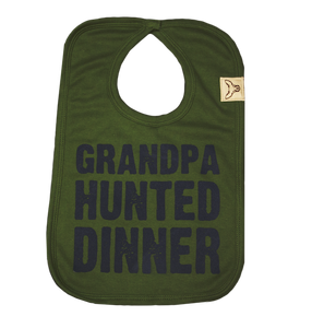 Olive Grandpa Hunted Dinner bib
