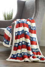 Load image into Gallery viewer, Americana Plush Sherpa Throw