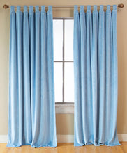 Load image into Gallery viewer, Light Blue Shearling Curtain Panels (Set of 2)