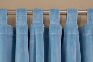 Light Blue Shearling Curtain Panels (Set of 2)