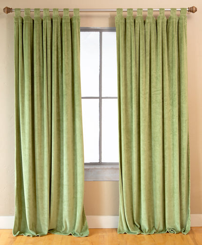 Light Green Shearling Curtain Panels (Set of 2)