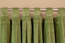 Load image into Gallery viewer, Light Green Shearling Curtain Panels (Set of 2)