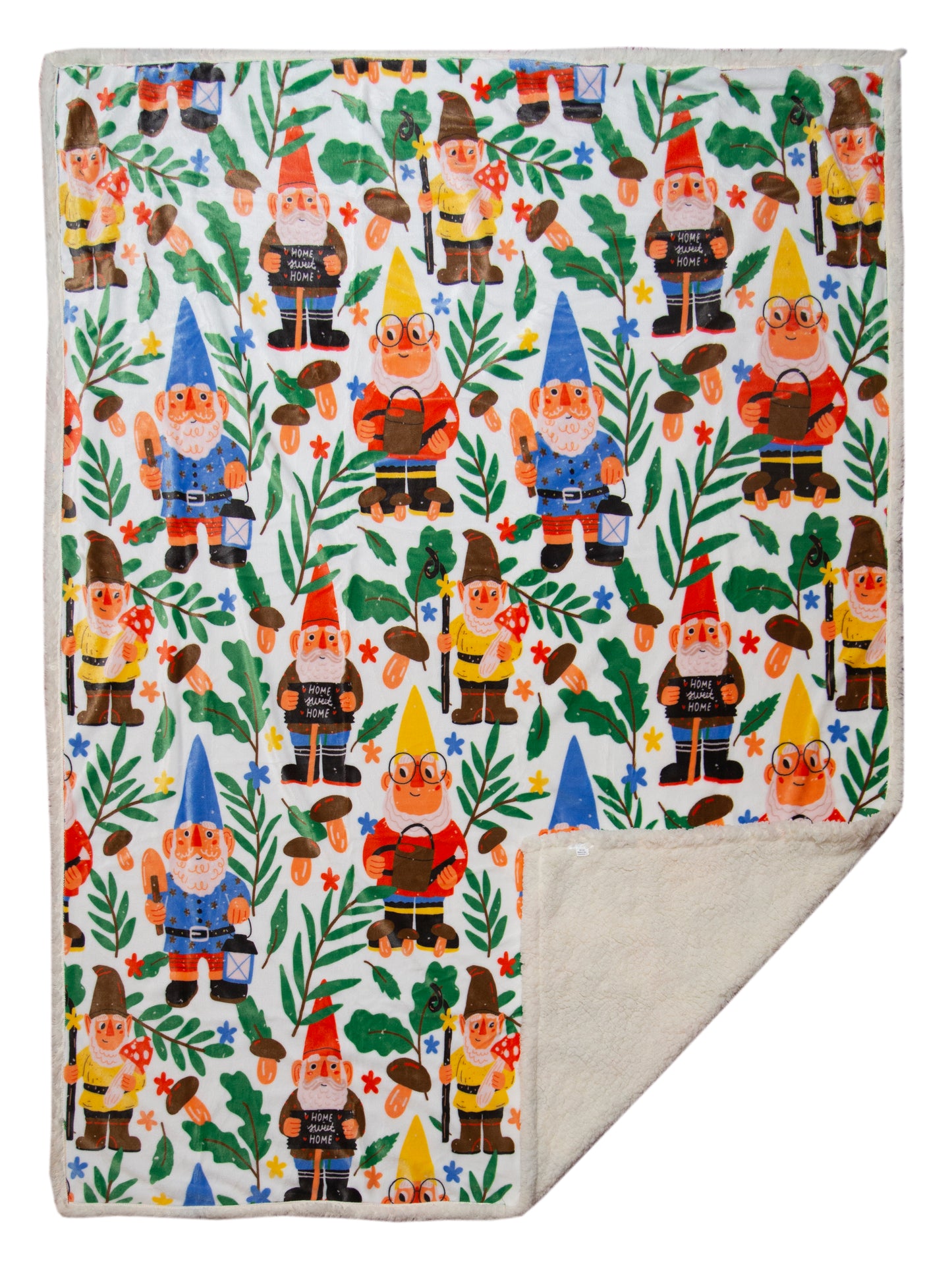 Gnomes Plush Sherpa Throw