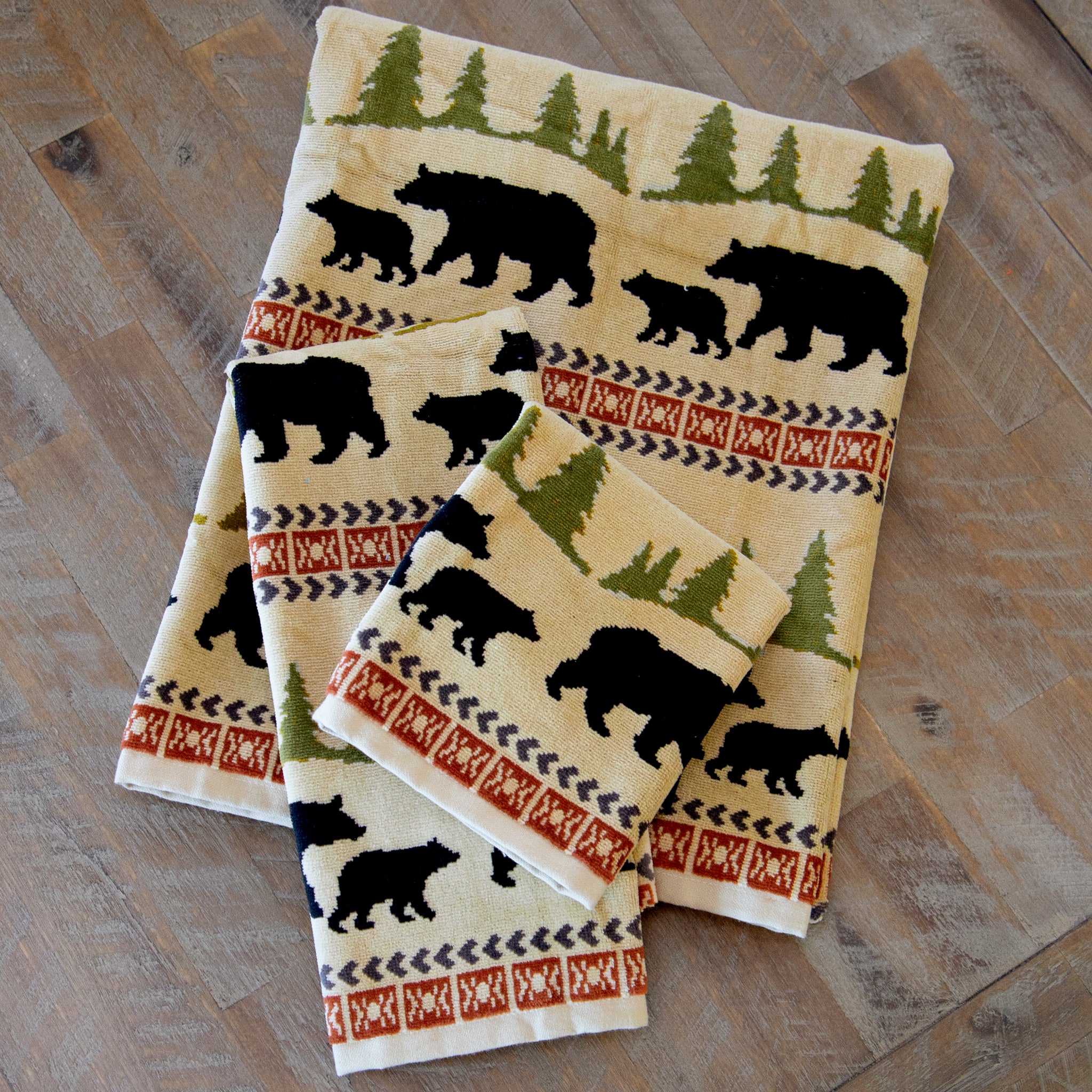 Woodland Moose & Bear Hand Towel