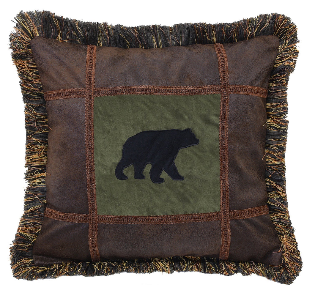 Bear on Pine Pillow