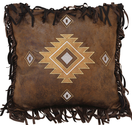 Old West Diamonds Faux Leather Pillow
