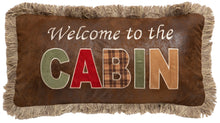 Load image into Gallery viewer, Welcome to the Cabin Faux Leather Throw Pillow