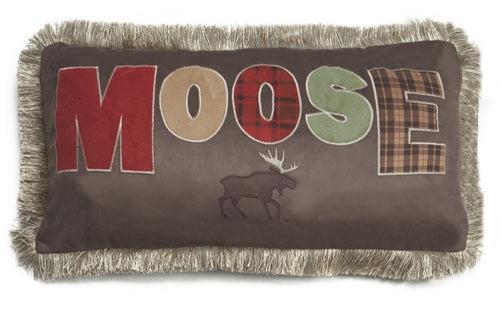 Faux Leather Moose Pillow