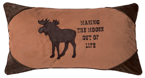 Making the Moose Out of Life Rustic Cabin Pillow 14x26
