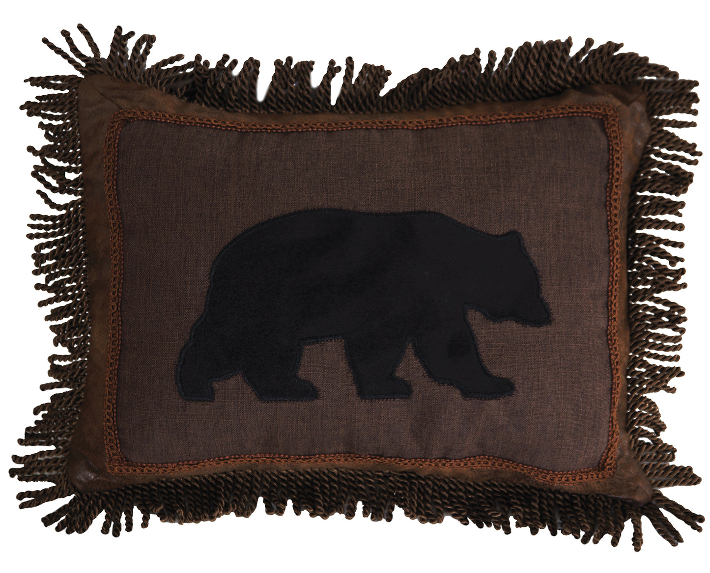 Black Bear Fringe Pillow