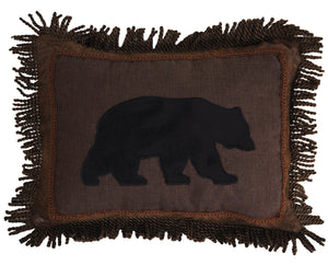 Black Bear Fringe Throw Pillow
