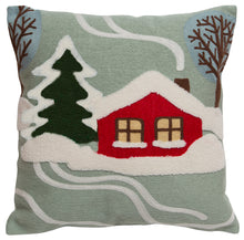 Load image into Gallery viewer, Snowy Cabin Throw Pillow