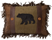 Load image into Gallery viewer, Olive Bear &amp; Button Throw Pillow