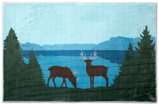 Deer Scene Small Area Rug