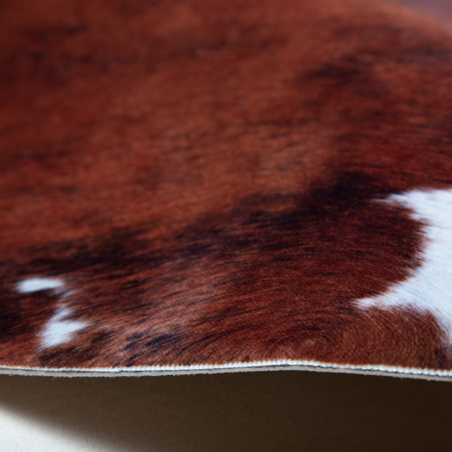 Faux Cowhide Print Rug, White Belly