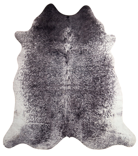 Faux Cowhide Print Rug, White Brindle