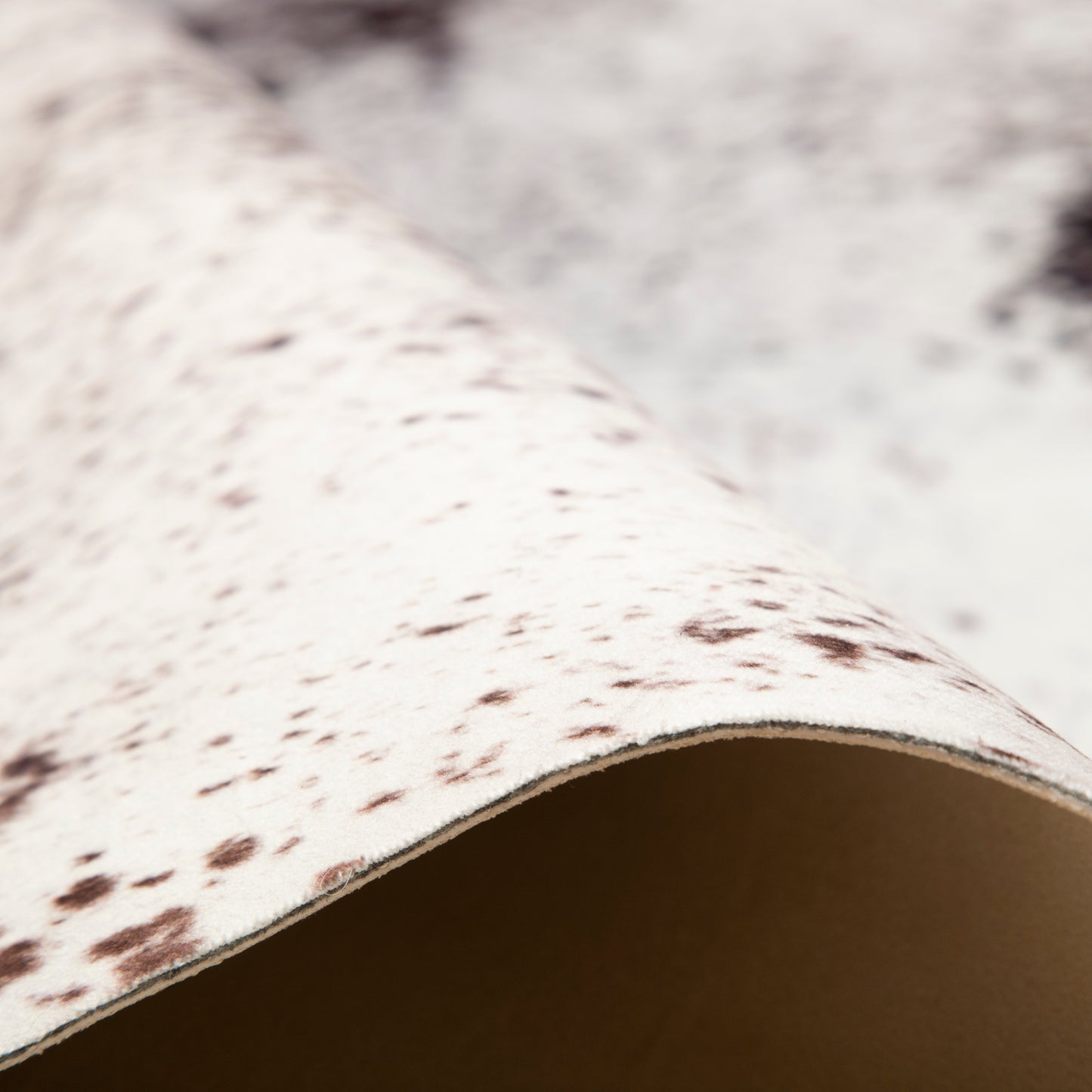 Faux Cowhide Print Rug, White Brindle