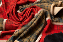 Load image into Gallery viewer, Red Plaid Bear Rustic Cabin Grid Throw Blanket 54x68