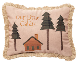 Our Little Cabin Rustic Throw Pillow 16x20