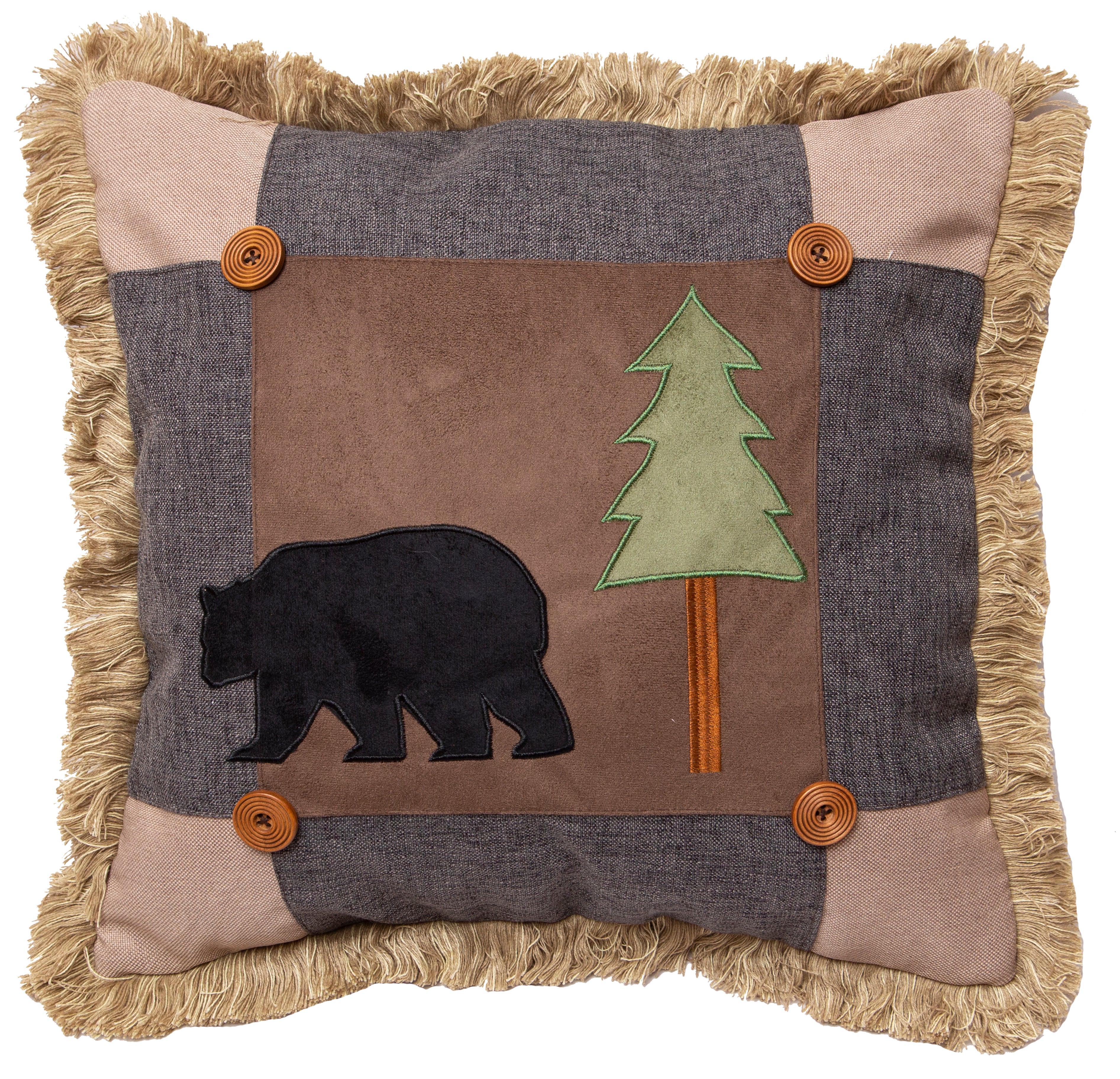 Rustic Western Bear Throw Pillows Cover 18x18 Inch Pack Of 2 Wildlife Bear  Cabin