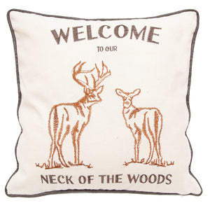 Our Neck of the Woods Rustic Throw Pillow 18"x18"