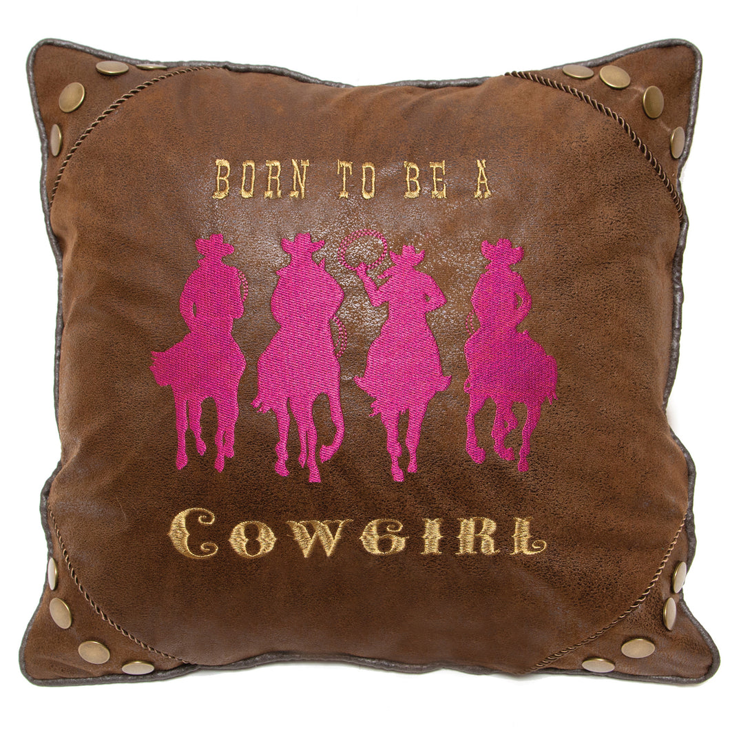 Born to Be a Cowgirl Western Throw Pillow 18