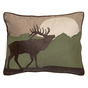 Elk Scene Rustic Throw Pillow 16"x20"