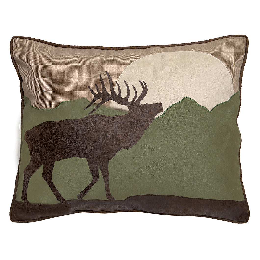 Elk Scene Rustic Throw Pillow 16