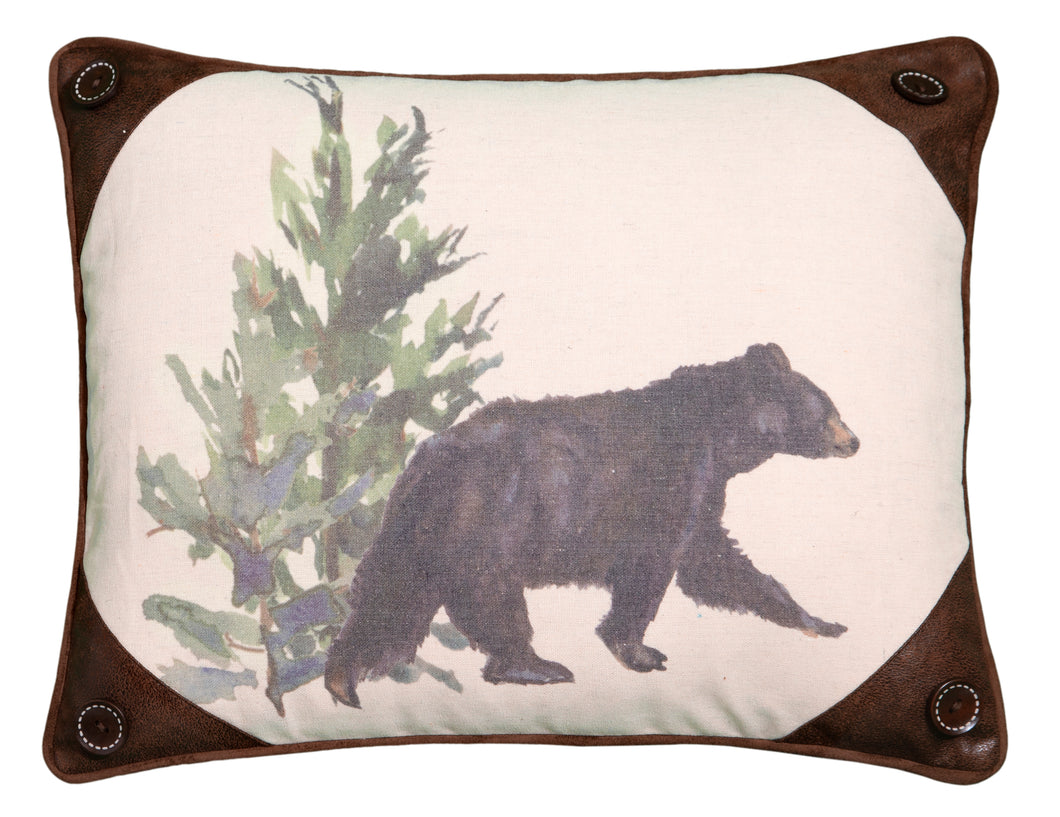 Watercolor Bear and Tree Pillow