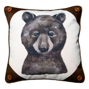 Watercolor Bear Portrait Pillow