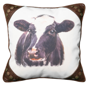 Watercolor Cow Portrait Pillow