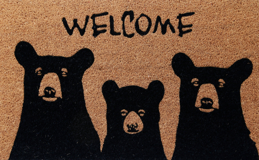 Welcome Bear Coir Door Mat