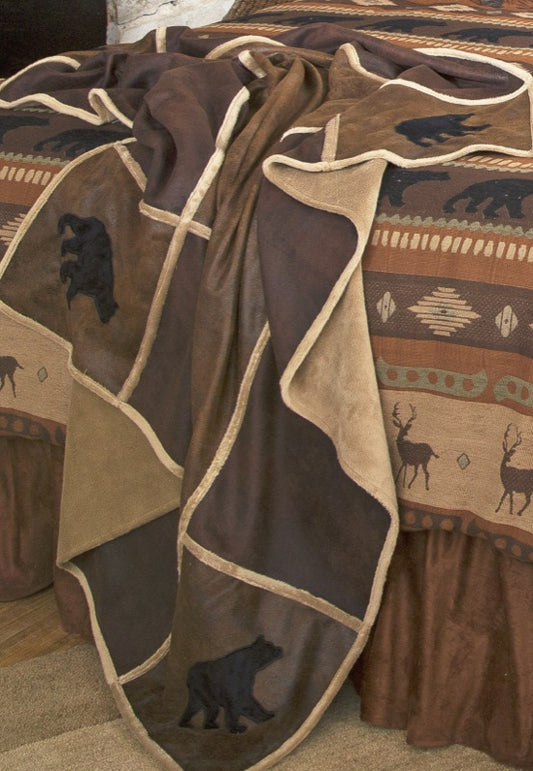 Black Bear Grid Throw