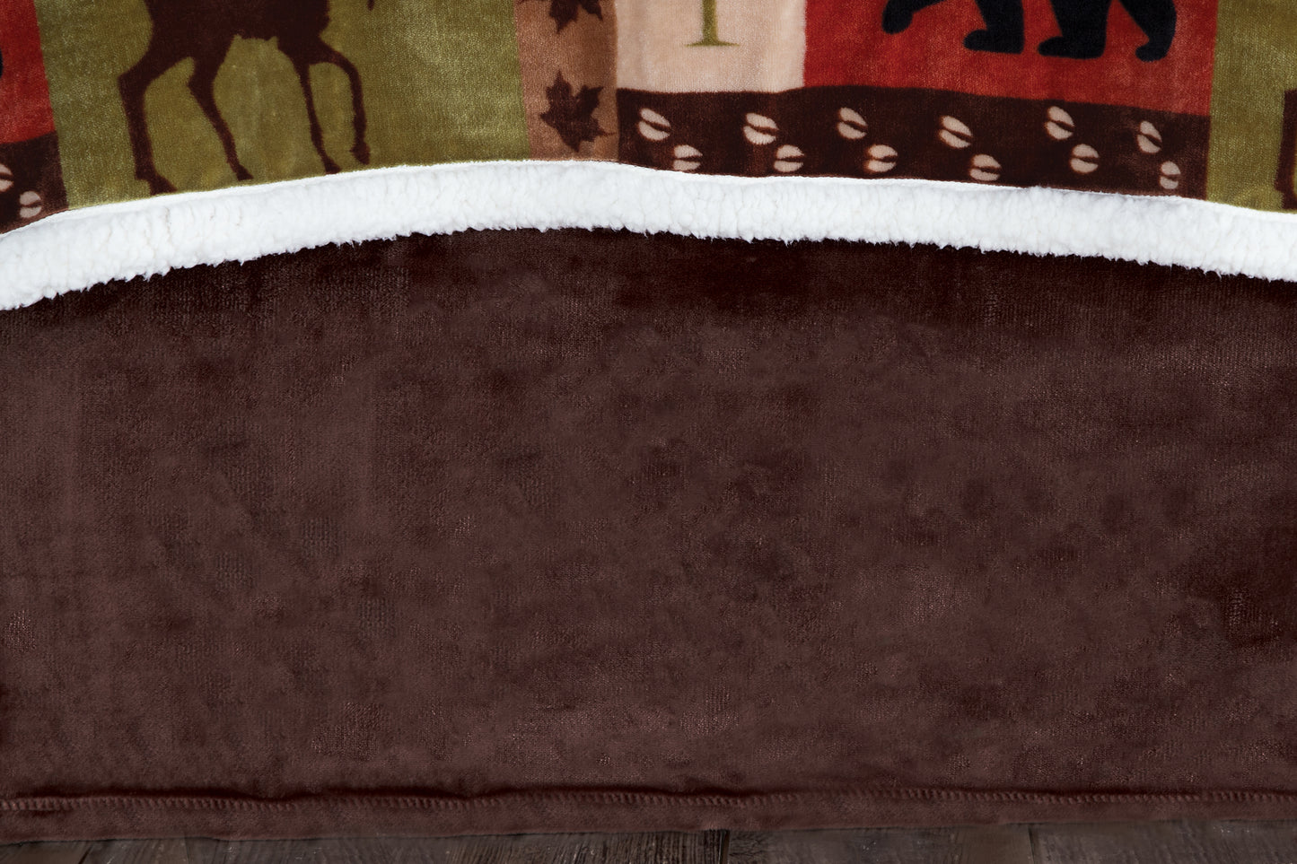 Solid Brown Plush Bed Skirt