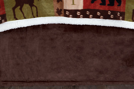 Solid Brown Plush Bed Skirt