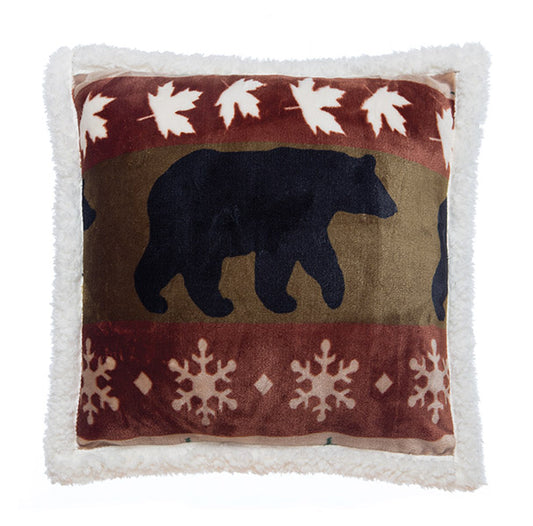 Cascade Ridge Bear Plush Sherpa Pillow