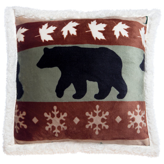 Mint Green Cascade Ridge Bear Plush Sherpa Pillow