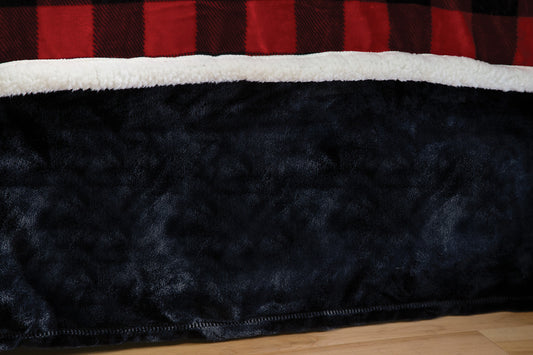 Solid Black Plush Bed Skirt