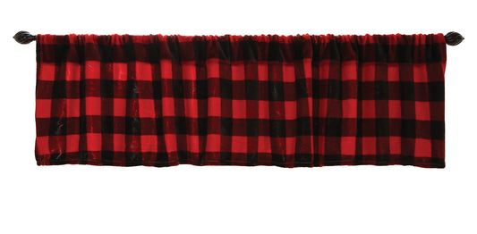 Red Lumberjack Plaid Plush Valance