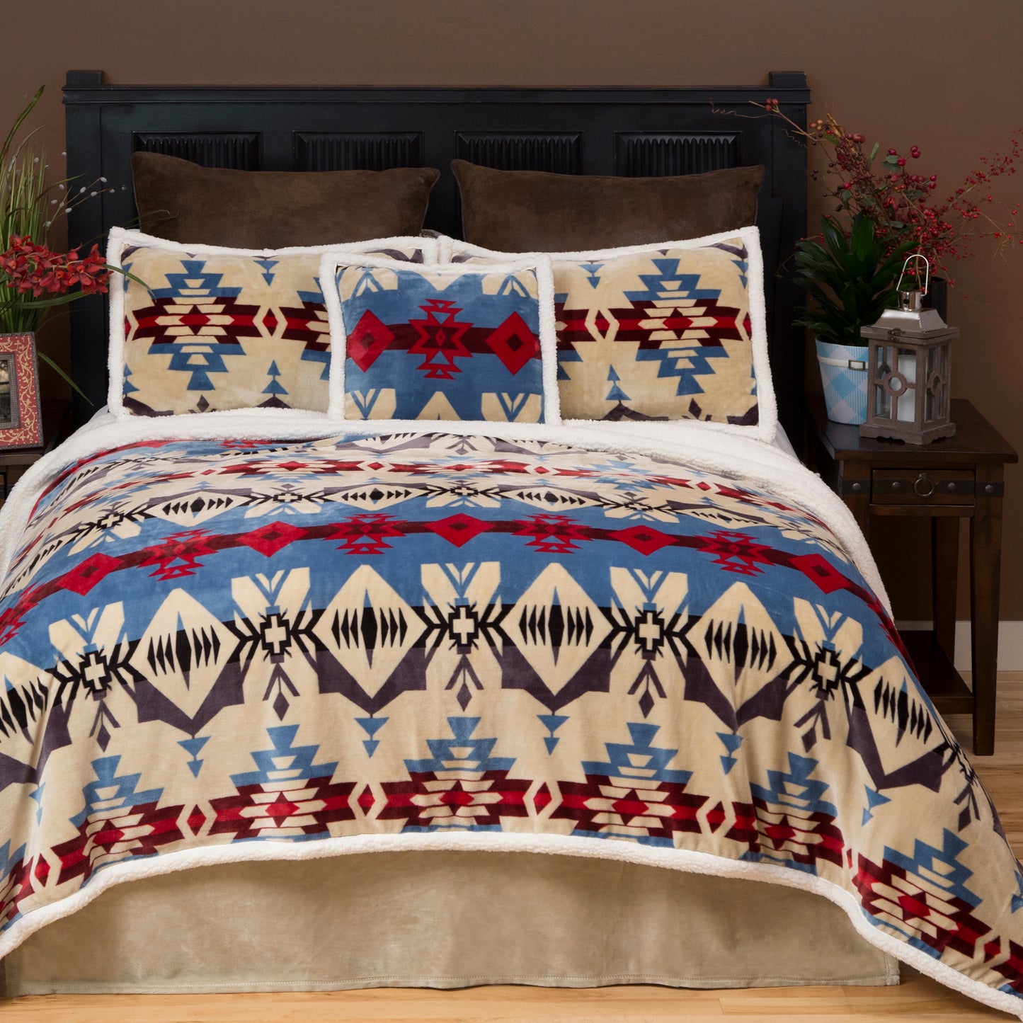 Blue River Plush Sherpa Comforter Set