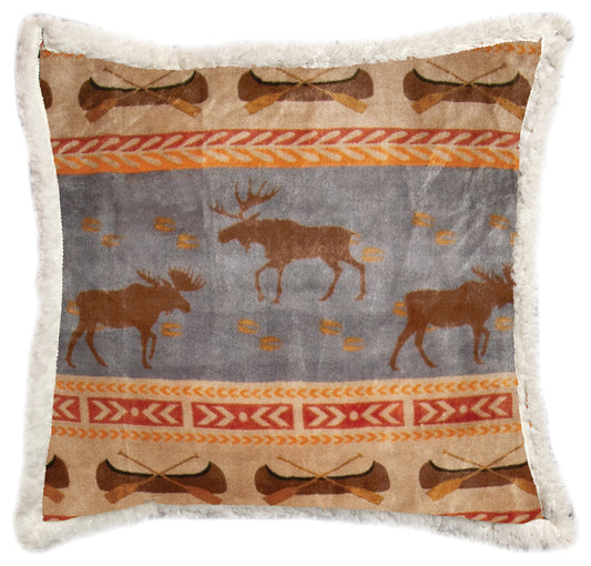 Moose Tracks Plush Sherpa Pillow