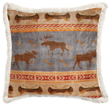 Load image into Gallery viewer, Moose Track Sherpa Throw Pillow