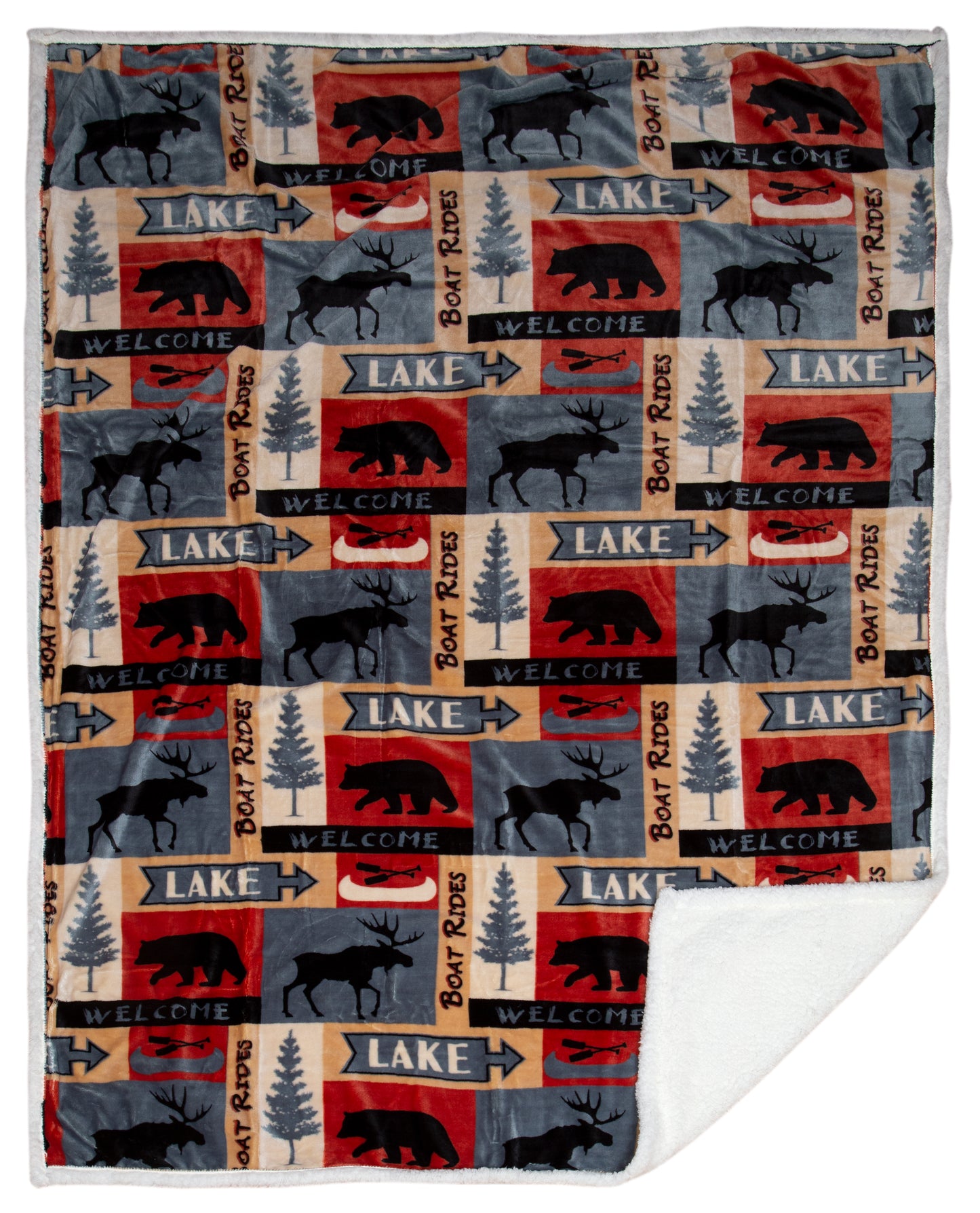 Lake House Plush Sherpa Throw