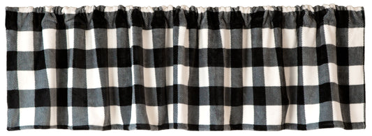 Black & White Lumberjack Plaid Plush Valance