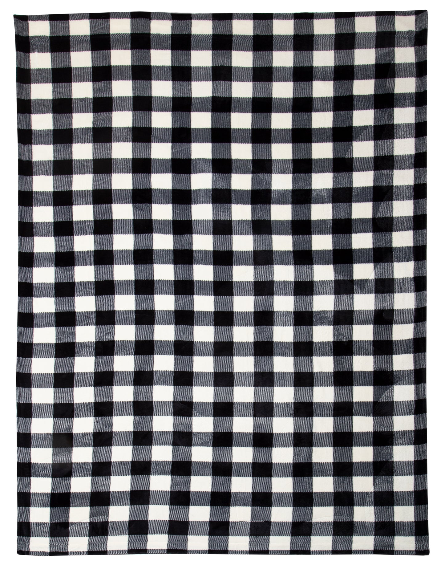 Black & White Lumberjack Plaid Plush Curtains