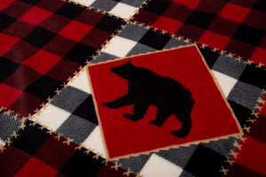 Lumberjack Bear Sherpa Throw Blanket