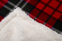 Load image into Gallery viewer, Holiday Plaid Sherpa Throw Blanket