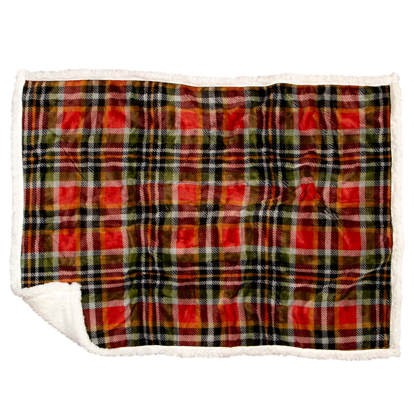 Rust and Sage Plaid Dog Blanket