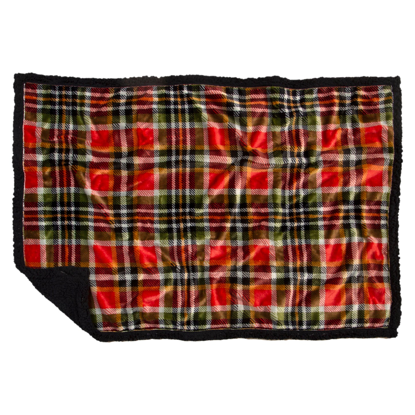Rust and Sage Plaid Dog Blanket