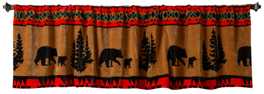 Bear Trails with Black Plush Valance